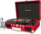 7257 Crosley Record Player Turntable Three Speed Built In Speakers Arm Needle Portable Red 789464967257