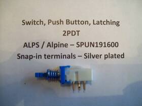 Spun191600 Alps Push Button Switch 2pdt Latching Pioneer Carver Mxr- 130 Lot Of 20