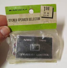 270-045 Archer Radio Shack Vtg. Stereo Speaker Selector Cat. No. New Sealed