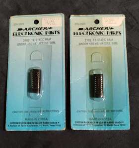 276-2501 Archer Radio Shack Vintage Qty 2 2102 1k Static Ram Nos