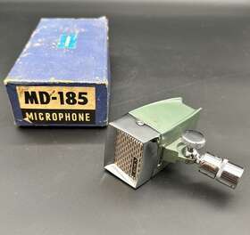 Md-185 Crown Vintage Dynamic Microphone Made In Japan Original Box