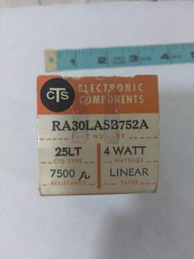 Ra20lasb752a Cts Vtg Potentiometer 7500 Ohm 2 Watt Pn In Box Ships Free
