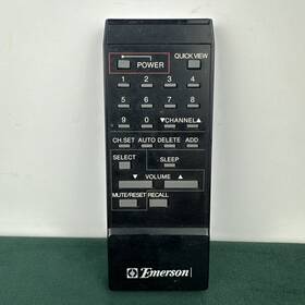 076m01216a Emerson Vintage Tv Remote Control Black Model 24 Key Button Tested