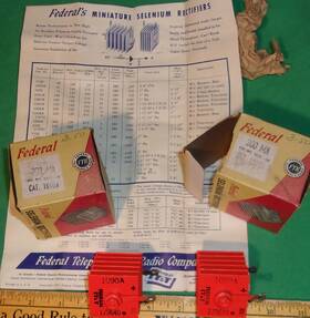 1090a Federal 2-vintage Nos 300ma Selenium Rectifiers Without Rig. Cartons Cat