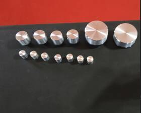 X-104 Ken-tech Vintage Receiver Knobs Set 13 Silver Splined/knurled Shaft