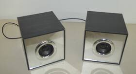 Lis200 Leading Edge Pair Of Speaker Speakers Model Square 4.75 Inch