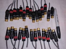 Nf2c Neutrik Lot Of 34 Profi Rca Phono Audio Connectors Swiss Made Used