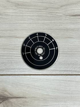 5002-7 Ohmite Vintage Aluminum Control Knob Dial Plate 1 7 Scale 2-3/4 Inch