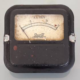 484141 Shurite Vintage Dc Amp Gauge 5 Amperes New Haven Connecticut Usa Metal