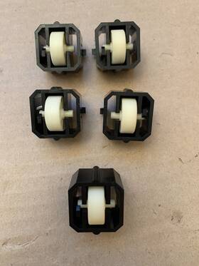 Cdp-cx350 Sony Set Of 5 Mega Storage Cd Player Part Carousel Wheels With Bases