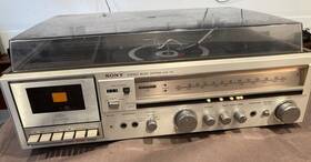 Hmk-119 Sony Stereo Music System With Turntable Cassette Deck Radio -powers On