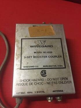 Bc-8330 Winegard Bc-208 Vintage Antenna Systems Tv-fm 2-set Booster-coupler Model