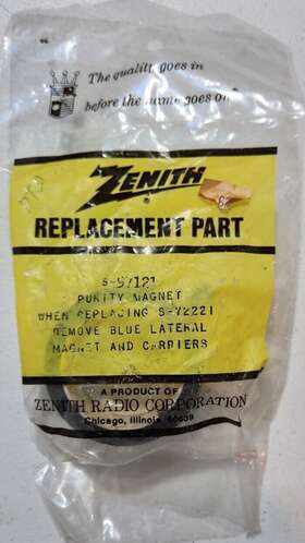 S-97121 Zenith -97121 Vintage Replacement Part Purity Magnet #s-97121