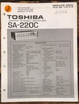 Toshiba SA-220C Receiver Service Manual *original*. Fixed Price $14.97.
