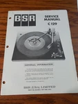 Bsr 129 Turntable Service Manual.. Fixed Price $18.00.