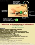 Tele Style Solderless Wiring Mod + 3-WAY Toggle Switch Split Shaft. Fixed Price $112.00.