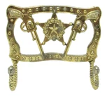 Vintage Gold Tone Metal Western Style Dbl J-hook Wall Mount Hanger X 4.25" Nos. Fixed Price $34.99.