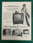 1957 Vintage Philco Diamond Television Tv Giant 24 Screen Portable Print Ad Q1. Fixed Price $8.89.