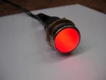 Large 1" Vintage Red Panel Light 125 Volt Drake Model 75AP. Fixed Price $12.00.