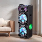 Large Bluetooth Speaker Pa System Double 12" Subwoofer Heavy Bass & Karaoke Mic. Fixed Price $249.99.