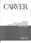 Carver SDA-350 Cd Player Owners Manual. Fixed Price $19.99.