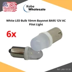 White Led Bulb 10MM Bayonet BA9S 12V Ac Pilot Light. Fixed Price $11.24.