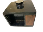 Vtg Dynasound Stow-a-way Cassette Storage Rack Carousel Faux Wood Grain. Fixed Price $19.99.