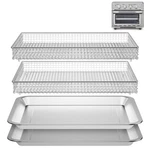 2 Set Oven Air Fryer Basket And Tray Replacement For Cuisinart TOA-0.... Fixed Price $57.55.