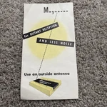 Vintage Magnavox Distant Reception & Less Noise Use Outside Antenna Brochure. Fixed Price $8.00.