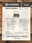 Hitachi HT-660 Record Player / Turntable Service Manual *original*. Fixed Price $19.97.