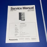 Panasonic Service Manual Speaker System SB-273D. Fixed Price $20.00.
