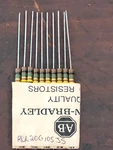Nos -lot Of Allen Bradley Jan RCR20G105JS Resistor 1.0 Meg Ohms 5% 1/2W #0075. Fixed Price $12.00.