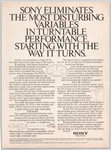 Sony PS-X55 Turntable Duralumin Tonearm Quartz 1980 Vintage Print Ad. Fixed Price $12.85.