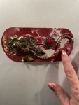 Vintage Handcrafted Custom Made Red Belt Buckle By Johnny Polk Signed. Fixed Price $29.00.