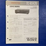 Sony TC-RX420 Service Manual Original Paper Oem Repair Guide Usa. Fixed Price $19.96.