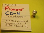 Pioneer QD-240 CD-4 Demodulator Seperation/carrier Level Knobs. Fixed Price $9.32.