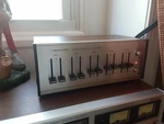 Open Box Realistic Stereo Frequency Equalizer 5 Band Silver Wood Tape Monitor. Fixed Price $89.00.