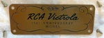 1941 V-205A "rca Victrola Anniversary Model" Brass Tag W/screws. Fixed Price $15.00.