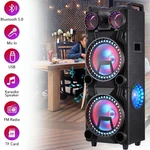 Wireless Bluetooth Party Speaker Double 12" Subwoofer Heavy Bass & Karaoke Mic. Fixed Price $259.99.