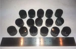 Black Raytheon Instrument Knob, 5/8" Dia. High, Bushing For 1/4" Shaft. Fixed Price $6.00.