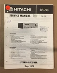 Hitachi SR-704 Receiver Service Manual *original*. Fixed Price $24.97.