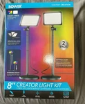 New Bower 8 Rgb Led Creator Light Kit 2-PACK W/ 32 Extendable Stands. Fixed Price $23.99.