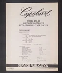 Capehart 8TP-4C Am/fm Mpx Receiver Channel Tape Player Service Publication. Fixed Price $14.99.