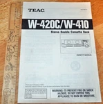 Vintage Teac W-420C/W-410 Stereo Double Cassette Deck Original Owner's Manual. Fixed Price $19.99.