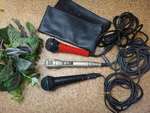 National WM-353 Microphone 3-PIECE Set Dynamic With Cables Used. Fixed Price $54.23.