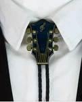 Bolo Tie Faux Guitar Headstock Western Style Black & Bronze Tone Country Music. Fixed Price $15.00.