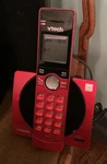 V Tech Cordless Phone Model CS6919 Shiny Red Clean & Nice Find Handset Button. Fixed Price $16.99.