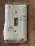 10-VINTAGE Sierra Ribbed Ivory Bakelite Toggle Switch Wall Cover Nos Free Shiip. Fixed Price $43.00.