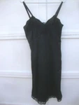 Vintage Sears Roebuck Nylon Full Slip Black Size 32 Wide Lace Double Front Panel. Fixed Price $18.00.