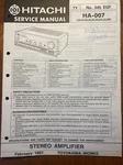 Hitachi HA-007 Stereo Amplifier Original Service Repair Manual. Fixed Price $11.95.